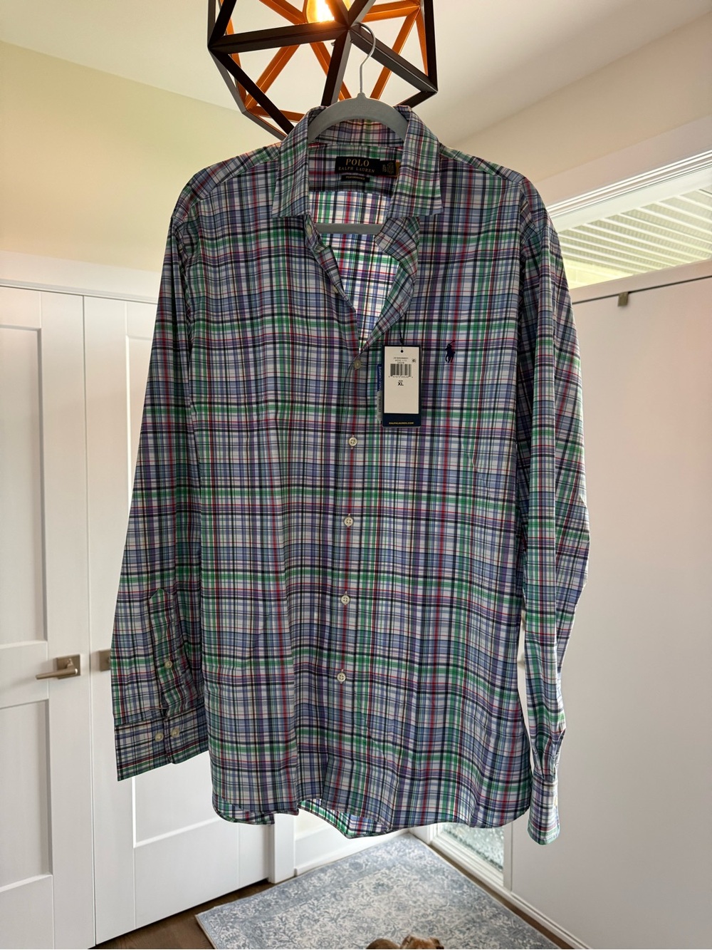 Ralph Lauren Men’s Plaid Button-Down Shirt - Blue/Green - Golf Performance